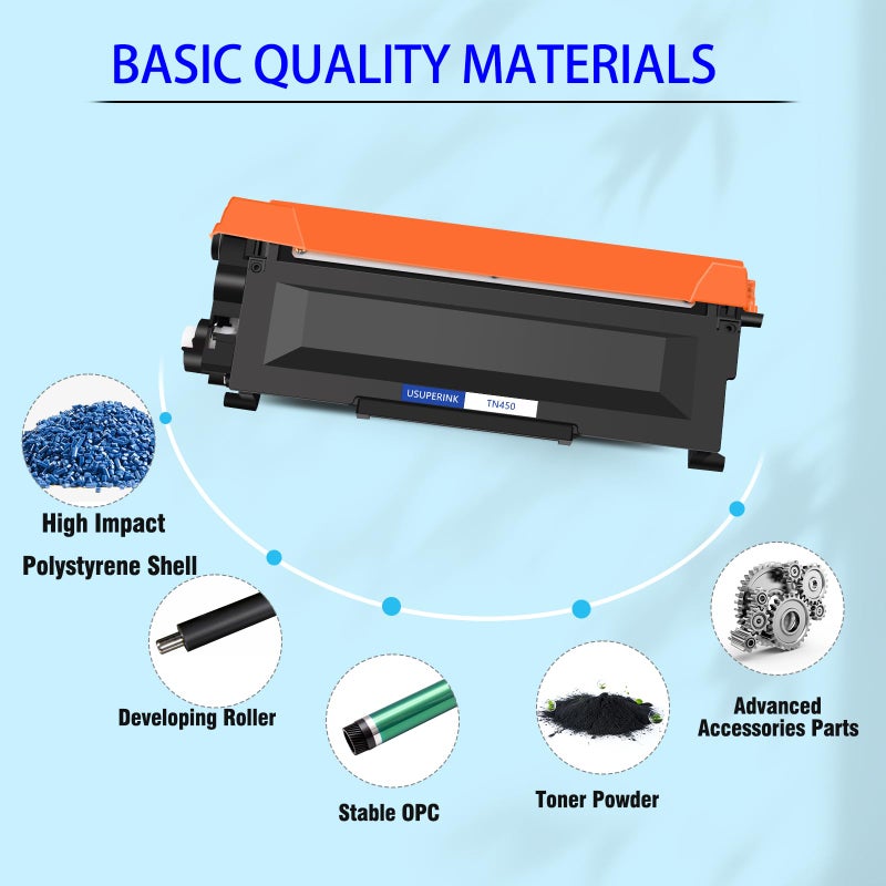 SuperInk TN450 Toner Cartridge Compatible for Brother TN-450 TN420 TN-420 to Use with HL-2270DW HL-2280DW HL-2230 HL-2240 MFC-7360N MFC-7860DW MFC-7460DN DCP-7065DN Printer Black 1 Pack (No Drum) - Image 4